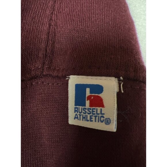 NEW! Russell Athletic Burgundy Pull Over Hoodie Sweatshirt Men's Size Medium - Picture 8 of 9